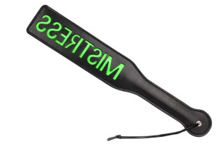 'Mistress'' Paddle - Glow in the Dark - Black/Neon Green SHOTS