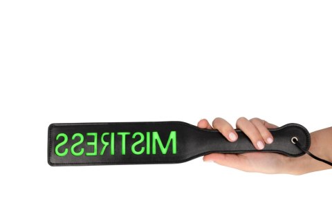 'Mistress'' Paddle - Glow in the Dark - Black/Neon Green SHOTS