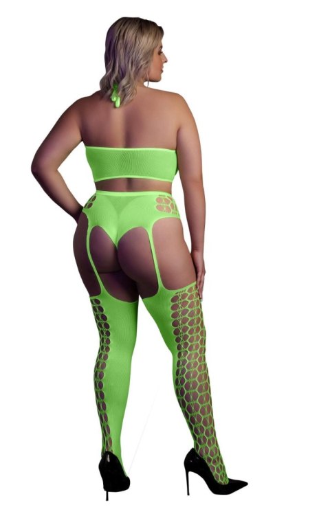 Two Piece with Crop Top and Stockings XL/XXXXL SHOTS