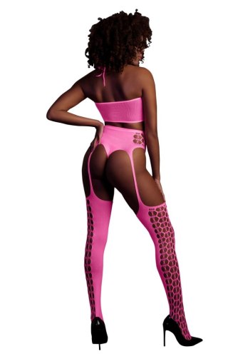 Two Piece with Crop Top and Stockings - Pink - XS/XL SHOTS
