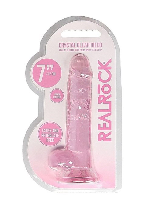 7"" / 18 cm Realistic Dildo With Balls - Pink SHOTS