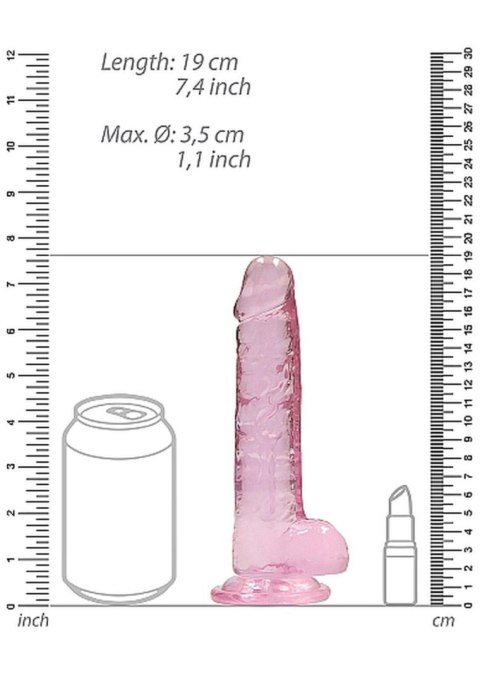 7"" / 18 cm Realistic Dildo With Balls - Pink SHOTS