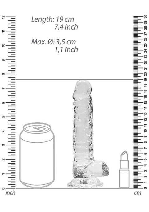 7"" / 18 cm Realistic Dildo With Balls - Transparent SHOTS
