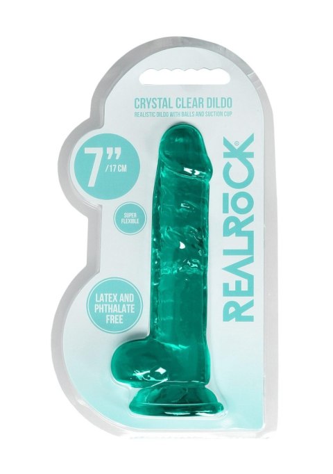 7"""" / 19 cm Realistic Dildo With Balls - Turquoise SHOTS