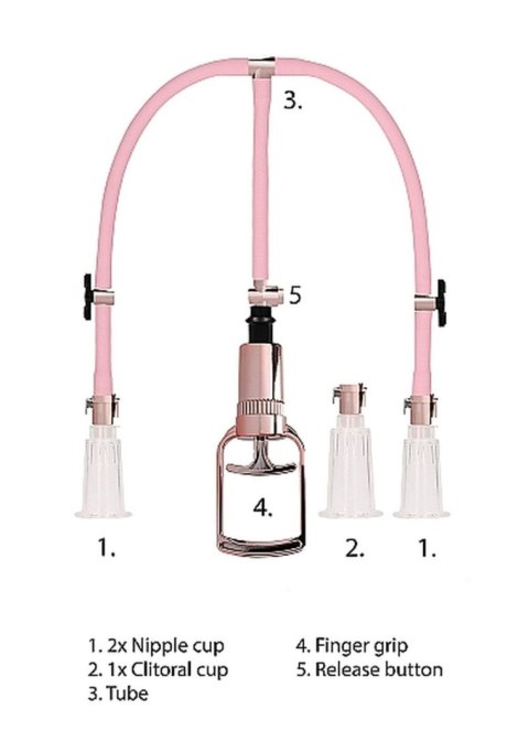 Clitoral & Nipple Pump Set Medium - Rose Gold SHOTS