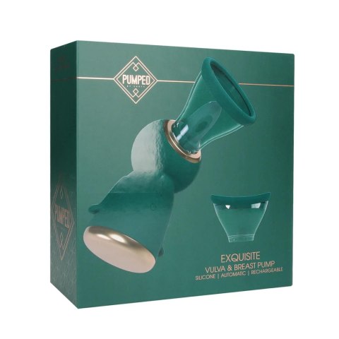 Exquisite - Rechargeable Vulva and Breast Pump - Forest Green SHOTS
