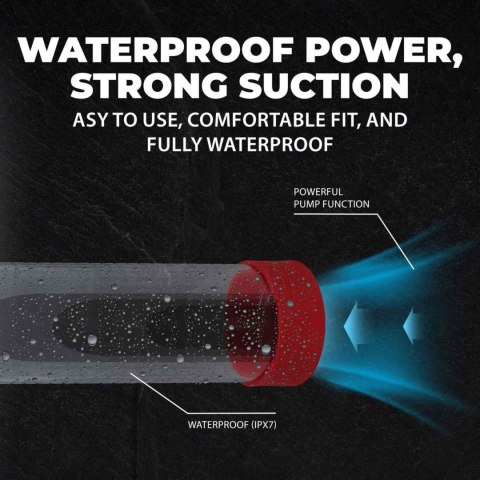 MegaLift - Automatic Waterproof Penis Pump - Metallic Red SHOTS