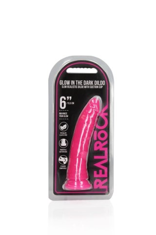 Slim Realistic Dildo with Suction Cup - Glow in the Dark - 6'' / 15,5 cm SHOTS