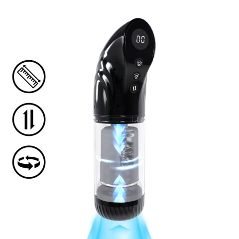 StrokeMate - Suction Rotation and Thrusting Masturbator Pump - Black SHOTS