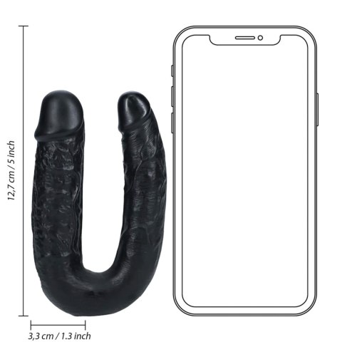 U Shaped Double Dildo 12,7 cm - Black SHOTS