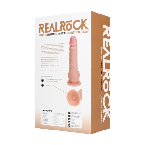 Vibrating and Thrusting Straight Cock with Balls - 8" / 20,5 cm - Flesh SHOTS
