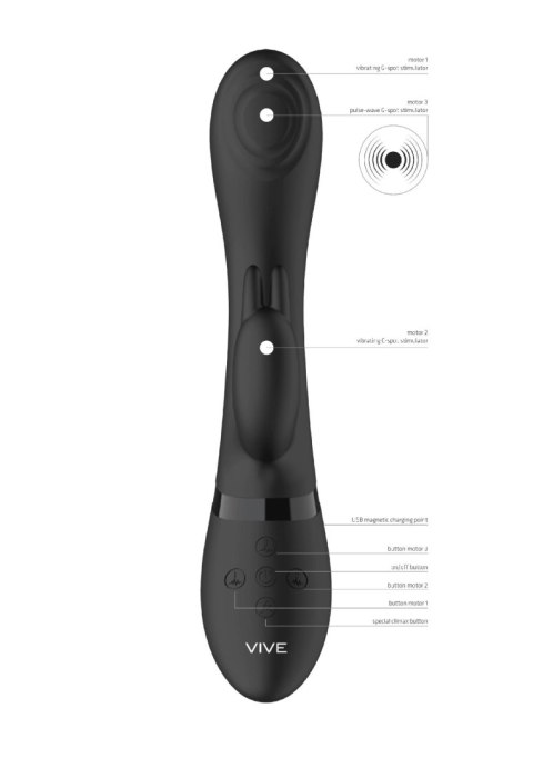 Cato - Pulse G-spot Rabbit - Black SHOTS
