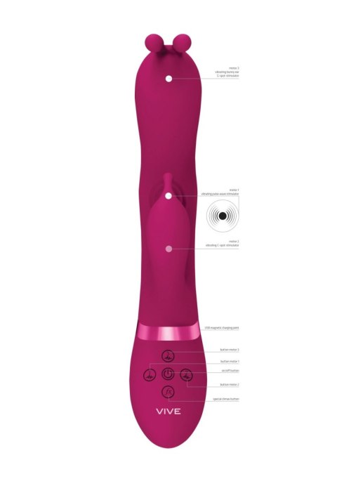 Gada - Vibrating Bunny Ear G-Spot Rabbit with Pulse Wave Shaft SHOTS