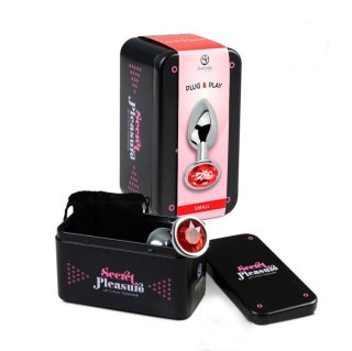 RED JEWELLED METAL BUTT PLUG S Secret Play - FEMARVI S.L.