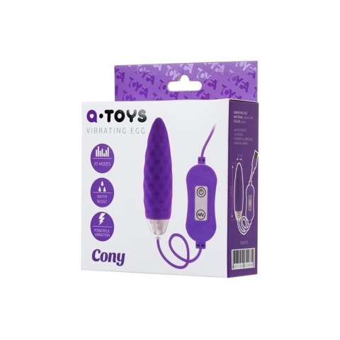 A-TOYS, Vibro egg 'Cony', with control panel, silicone, violet TOYFA - Boys of Toys Sp. z o.o. (dystrybutor)