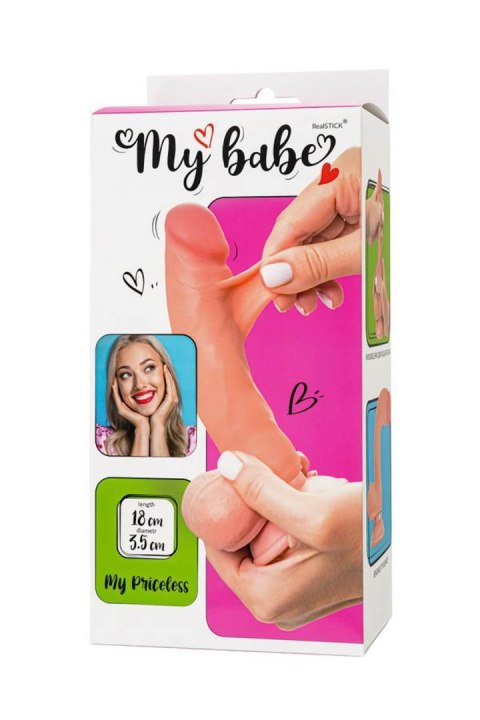 Dildo My Babe My Priceless Realistic Dildo, TPE, Nude, 18 cm TOYFA - Boys of Toys Sp. z o.o. (dystrybutor)