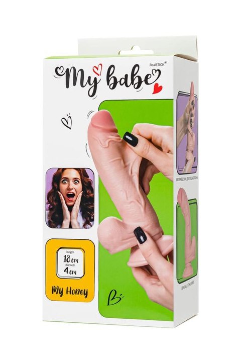 Dildo My babe by RealStick My Honey, flesh,TPE, 18cm TOYFA - Boys of Toys Sp. z o.o. (dystrybutor)