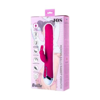 JOS BALLE, Vibrator with clitoral stimulator with moving balls, silicone, pink, 23 cm TOYFA - Boys of Toys Sp. z o.o. (dystrybutor)