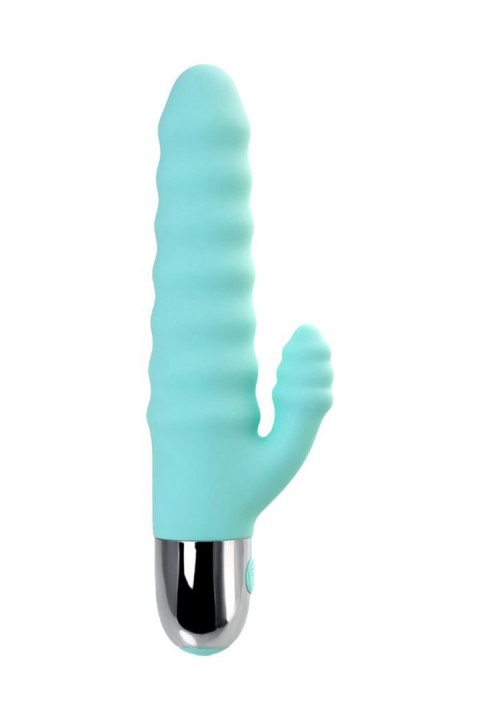 Relief vibrator with clitoral stimulation Flovetta Flax, silicone, mint, 17.5 cm TOYFA - Boys of Toys Sp. z o.o. (dystrybutor)
