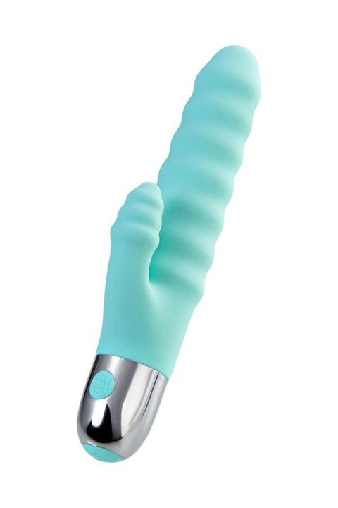 Relief vibrator with clitoral stimulation Flovetta Flax, silicone, mint, 17.5 cm TOYFA - Boys of Toys Sp. z o.o. (dystrybutor)