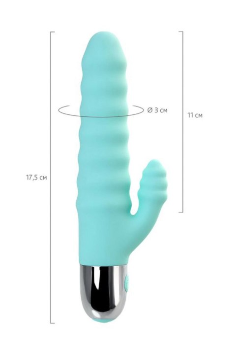 Relief vibrator with clitoral stimulation Flovetta Flax, silicone, mint, 17.5 cm TOYFA - Boys of Toys Sp. z o.o. (dystrybutor)