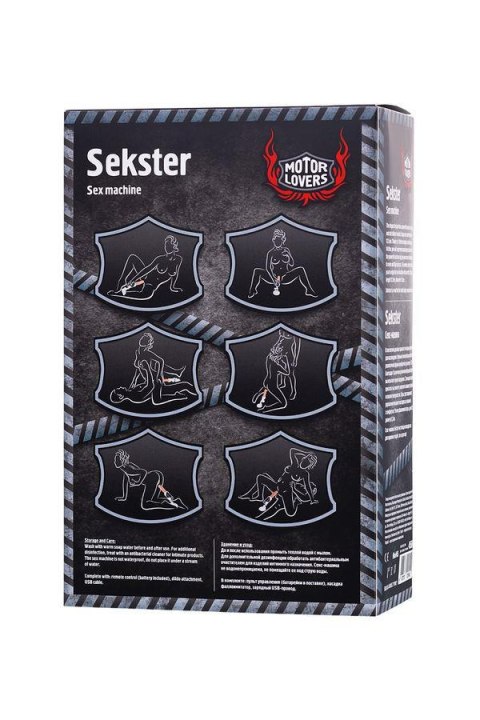 Sex machine Sekster, MotorLovers, ABS, black, 29 cm TOYFA - Boys of Toys Sp. z o.o. (dystrybutor)
