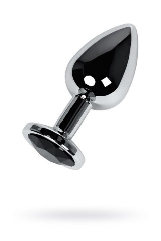 Silver anal plug TOYFA Metal with black round-shaped gem TOYFA - Boys of Toys Sp. z o.o. (dystrybutor)