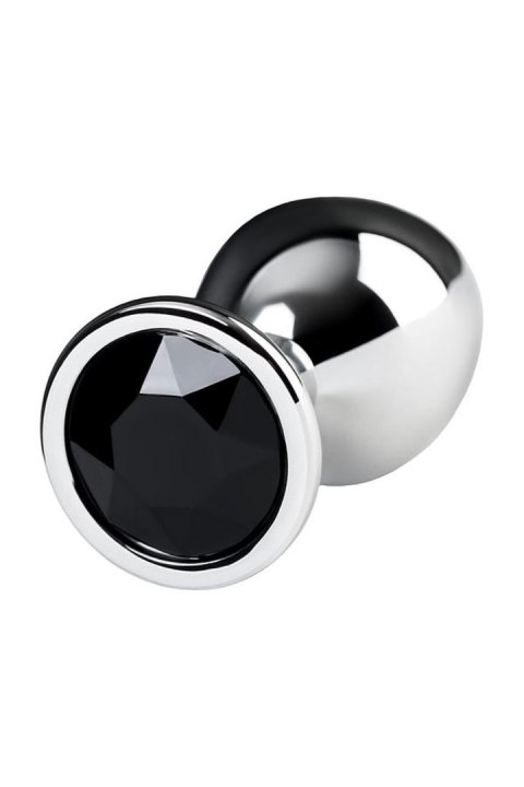Silver anal plug TOYFA Metal with black round-shaped gem TOYFA - Boys of Toys Sp. z o.o. (dystrybutor)