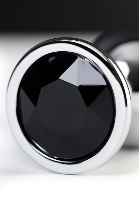Silver anal plug TOYFA Metal with black round-shaped gem TOYFA - Boys of Toys Sp. z o.o. (dystrybutor)