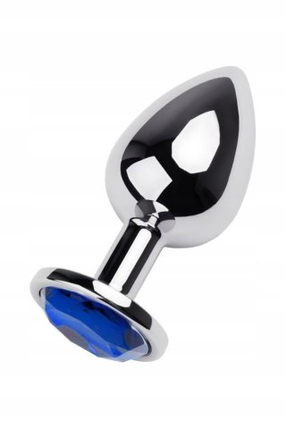 Silver anal plug TOYFA Metal with blue round-shaped gem TOYFA - Boys of Toys Sp. z o.o. (dystrybutor)