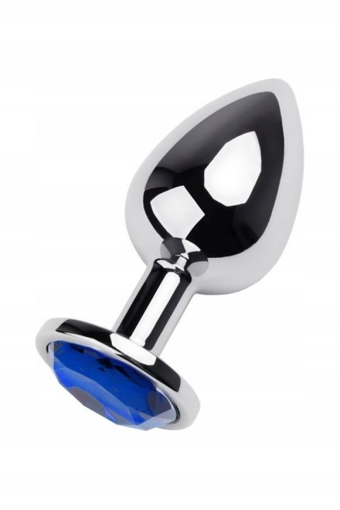 Silver anal plug TOYFA Metal with blue round-shaped gem TOYFA - Boys of Toys Sp. z o.o. (dystrybutor)