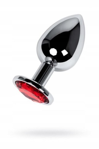 Silver anal plug TOYFA Metal with red round-shaped gem, TOYFA - Boys of Toys Sp. z o.o. (dystrybutor)
