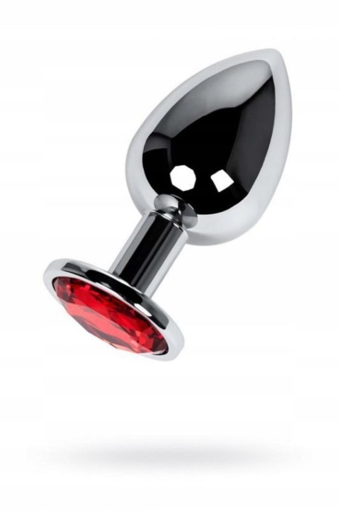 Silver anal plug TOYFA Metal with red round-shaped gem, TOYFA - Boys of Toys Sp. z o.o. (dystrybutor)