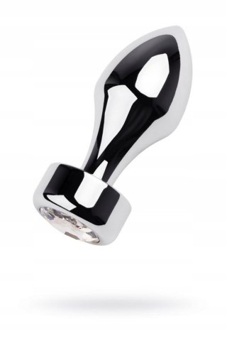 Silver anal plug TOYFA Metal with white round-shaped gem TOYFA - Boys of Toys Sp. z o.o. (dystrybutor)