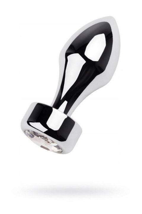 Silver anal plug TOYFA Metal with white round-shaped gem TOYFA - Boys of Toys Sp. z o.o. (dystrybutor)