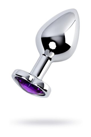 Silver anal plug with purple gem heart-shaped TOYFA - Boys of Toys Sp. z o.o. (dystrybutor)