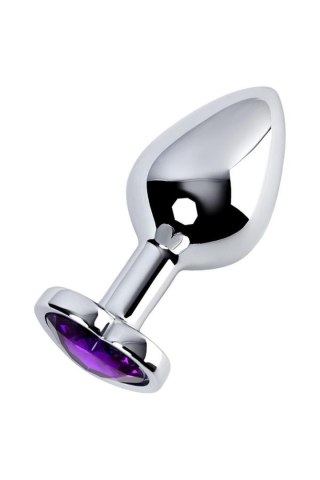 Silver anal plug with purple gem heart-shaped TOYFA - Boys of Toys Sp. z o.o. (dystrybutor)