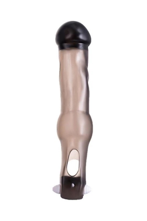 XToyFa XLover, Penis Sleeve, for increase in size with vibration, TPE, transparent black, 19.4 cm TOYFA - Boys of Toys Sp. z o.o. (dystrybutor)