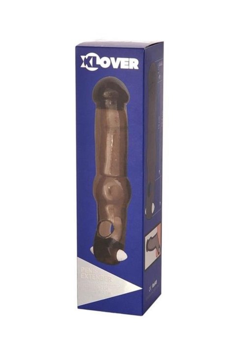 XToyFa XLover, Penis Sleeve, for increase in size with vibration, TPE, transparent black, 19.4 cm TOYFA - Boys of Toys Sp. z o.o. (dystrybutor)