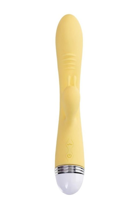 Vibrator with clitoral stimulator Flovetta by Toyfa Aster, silicone, yellow, 22 cm TOYFA - Boys of Toys Sp. z o.o. (dystrybutor)