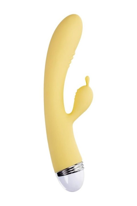 Vibrator with clitoral stimulator Flovetta by Toyfa Aster, silicone, yellow, 22 cm TOYFA - Boys of Toys Sp. z o.o. (dystrybutor)