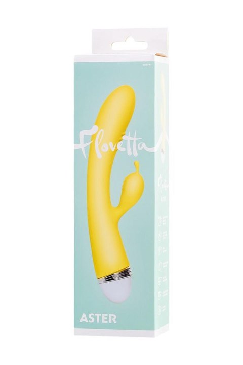 Vibrator with clitoral stimulator Flovetta by Toyfa Aster, silicone, yellow, 22 cm TOYFA - Boys of Toys Sp. z o.o. (dystrybutor)