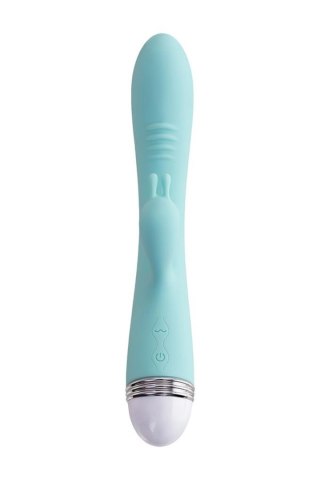 Vibrator with clitoral stimulator Flovetta by Toyfa Iris, silicone, mint, 22 cm TOYFA - Boys of Toys Sp. z o.o. (dystrybutor)
