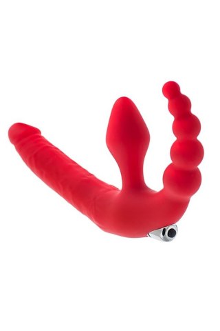 Black & Red, Beltless strapon with vibro-bullet, moisture-resistant, silicone, red 35 cm TOYFA - Boys of Toys Sp. z o.o. (dystrybutor)