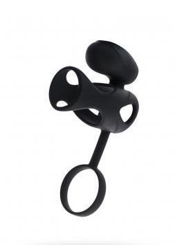 Black & Red, Penis ring with vibration, clitoral stimulation, silicone, black 14.5 cm TOYFA - Boys of Toys Sp. z o.o. (dystrybutor)