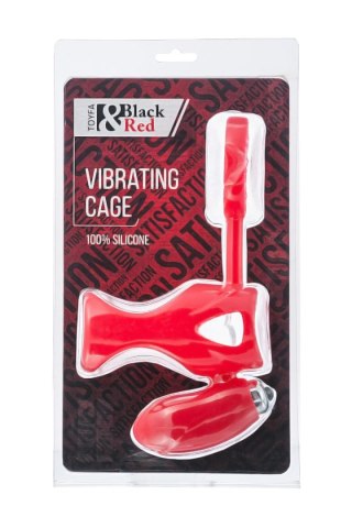 Black & Red, Penis ring with vibration, clitoral stimulation, silicone, red 14.5 cm TOYFA - Boys of Toys Sp. z o.o. (dystrybutor)
