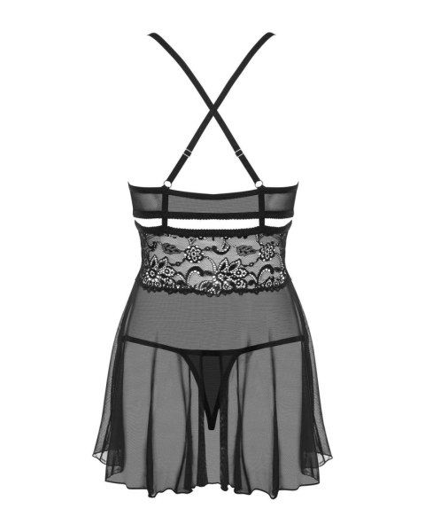 Bielizna-838-BAB-1 babydoll i stringi czarna XXL Obsessive - Amocarat Sp. z o.o.