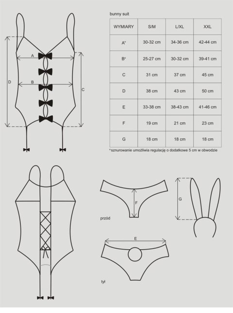 Bielizna-Bunny suit kostium S/M Obsessive - Amocarat Sp. z o.o.