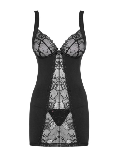 Bielizna-Heartina koszulka i stringi czarna L/XL Obsessive - Amocarat Sp. z o.o.