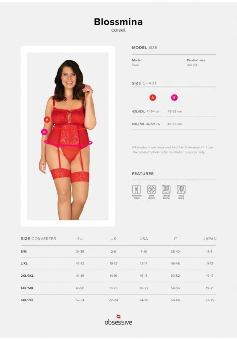 Bielizna-Blossmina gorset i stringi 6XL/7XL Obsessive - Amocarat Sp. z o.o.